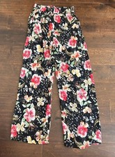 Zara Woman Women s Black Multicolor Floral Print Pants Sz S ST1925