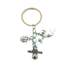 Sports Volleyball Keyring Pendant Antique Silver