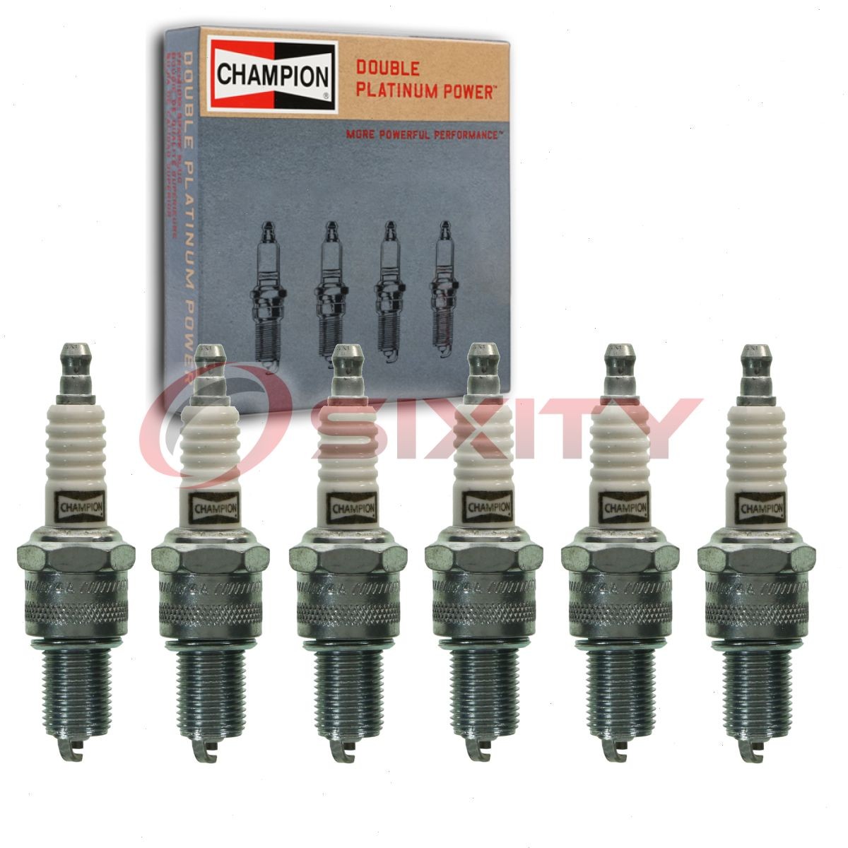 6 pc Champion Double Platinum Spark Plugs for 1968-1974 Dodge Charger 3.7L ul