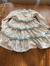 Stitchy Fish Kaleidoscopic Blossom Dress Blue girls 4T Ruffles