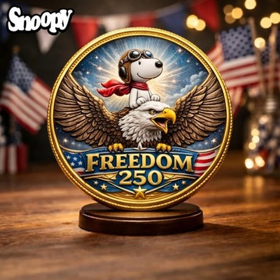 Snoopy Freedom 250th Anniversary Gold Coin America 1776-2026 Eagle