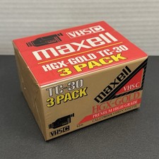 BRAND NEW PACK of 3 - Maxell VHS-C HGX-Gold TC-30 Blank Camcorder Video Cassette