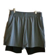 2-in-1 Men Sport Training Running Bodybuilding Workout Fitness Shorts Gym