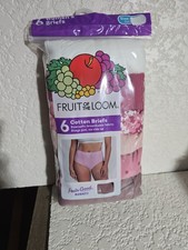 FRUIT OF THE LOOM COTTON BRIEFS PANTIES MULTI COLOR 6 PAIRS WOMEN'S SIZE 10/3XL
