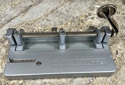 Bates Hummer Heavy-Duty 3-Hole Punch GBC Tested and working see description