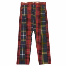 Good Condition COMME des GARCONS HOMME PLUS Tartan Check Pants Men's Red Green s