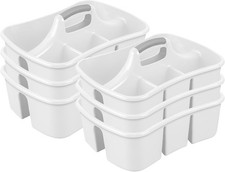 6-Pack Divided Ultra Caddy Portable Plastic Storage Organizer Bathroom Large