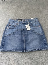 Levi's Icon Western Yoke Mini Jean Skirt Tag Sz. 24 Measured 27 Inch Waist New