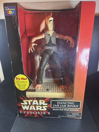 Star Wars Episode 1 Vintage Dancing Jar Jar Binks Thinkway Toys 1999. NIB