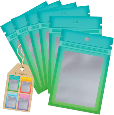 100 Pack Smell Proof Resealable Bags for Food Storage,Cute Mylar Clear Bags for
