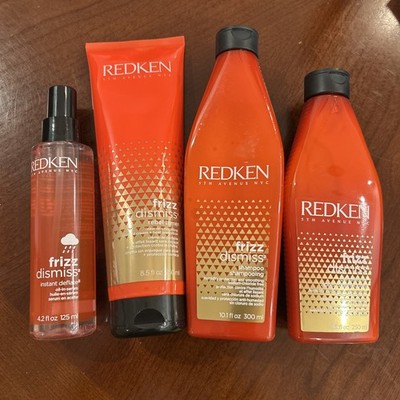 Redken Frizz Dismiss Shampoo & Conditioner (10/8oz) DUO + Serum 4.2 + Rebel Tame