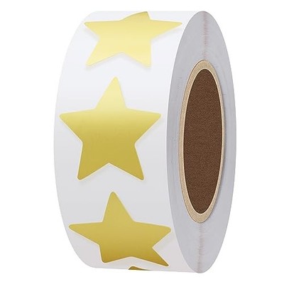  1 inch Star Stickers Metallic Foil School Kids Reward Total 500 Labels Gold