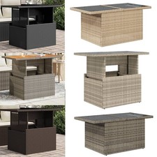 Gartentisch Couchtisch Poly Rattan Tisch Gartenmöbel Esstisch Akazienholz/Glas