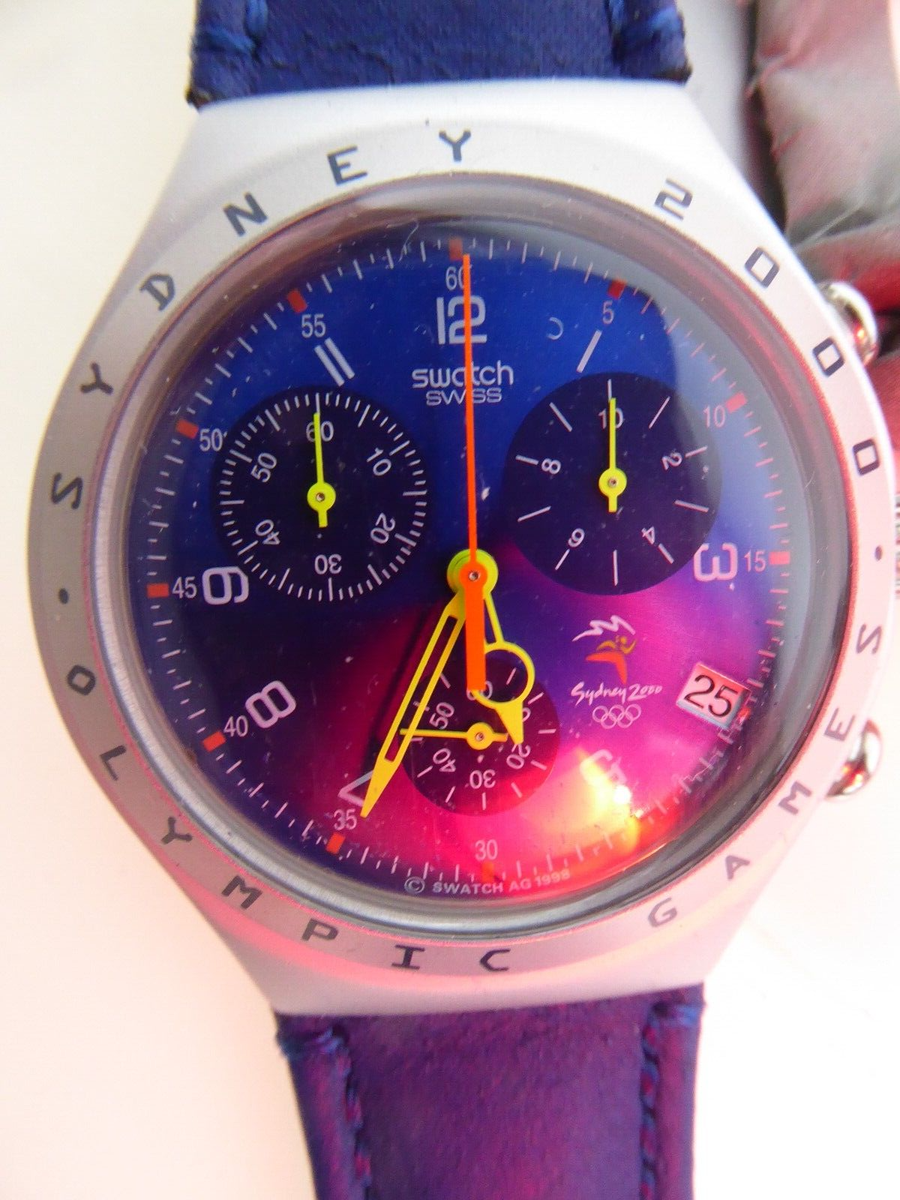 rare Vintage Swatch Watch Irony 2000 RUSHCUTTERS Chrono YCS4005