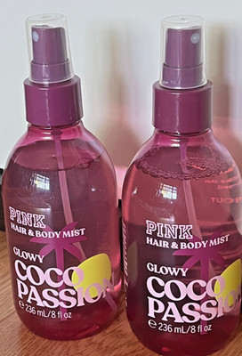 2 X VICTORIA'S SECRET PINK COCO Passion HAIR & BODY MIST SPRAY 8 oz NEW