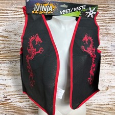 Ninja Vest Halloween Kids Costume Pretend Play Party Supplies Age 3 BLACK