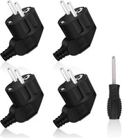 Schuko Stecker 4 StüCk Gummi Schutzkontakt 250V 16A IP44 Wasserdicht Schwarz
