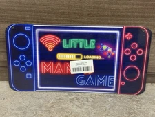 Little Man Game, Neon Gaming Wooden Door Sign for Gamer Room Decor, Neon Game