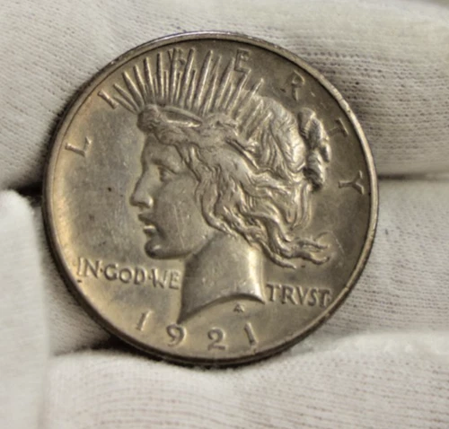 1921 US Peace Silver Dollar $1 High Relief XF (Cleaned, Retoned)