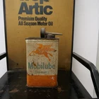 Vintage Mobilube Mobil Oil Can Partially Full
