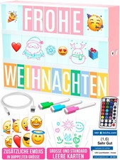 Boîte lumineuse LED rose avec 312 lettres et emojis, 3 marqueurs, déco chambre