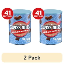 (2 pack) Swiss Miss Milk Chocolate Flavored Hot Cocoa Mix, 45.68 oz. Canister