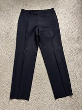Hugo Boss Dress Pants Mens Sz 34x31 Black Virgin Wool Classic Straight USA Made