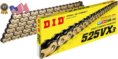 DID (525VX3G120ZB) Gold 120 Link High Performance VX Series X-Ring Chain