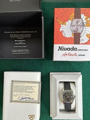 Nivada Grenchen Antarctic Spider Black Dial, classic 35mm size
