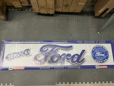   Ford Service Banner   72'' x 18'' Heavy Vinyl   Motorcraft Autolite   Mancave
