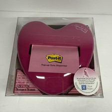 Post-it Pop-up Notes Dispenser HEART Shape with Square Notes NEW