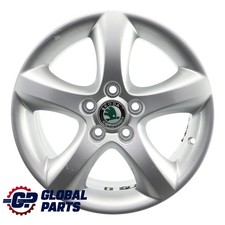 Skoda Fabia 5J Silver Wheel Rim Alloy 15" 6J ET:43 Star Spoke 5J0601025A