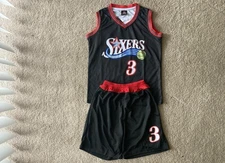 Youth Iverson Jersey Shorts 76ers Basketball 2T thru Boys 14-16 costume or play