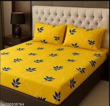 Premium Elastic Fitted King Bedsheets with 2 large Pillow Covers 220 TC 72 X