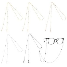 5 Pcs Eyeglass Chains for Women, Gold  Silver Eye Glass Chain, Stylish