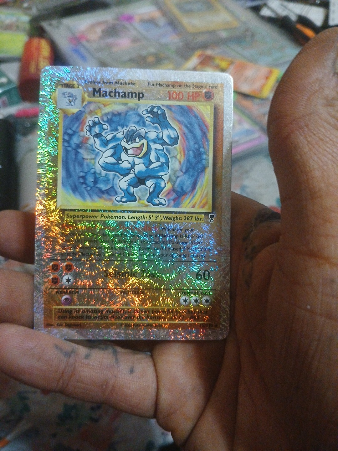 Pokémon TCG 2002 Legendary Collection Machamp Reverse Holo Rare Card 15/110 NM