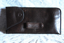 brown eyeglass sunglass soft case with clip and flap