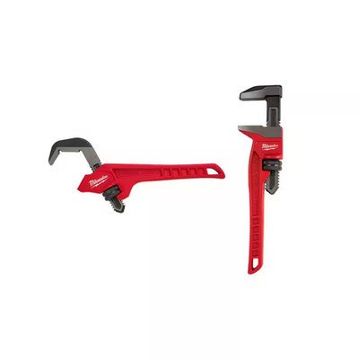 12 In. Steel Offset Hex Pipe Wrench and 12 In. Smooth Jaw Pipe Wrench