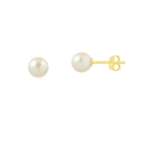 Tiny 14k Solid Yellow Gold Baby Earrings 3mm Freshwater Pearls - Hypoallergenic