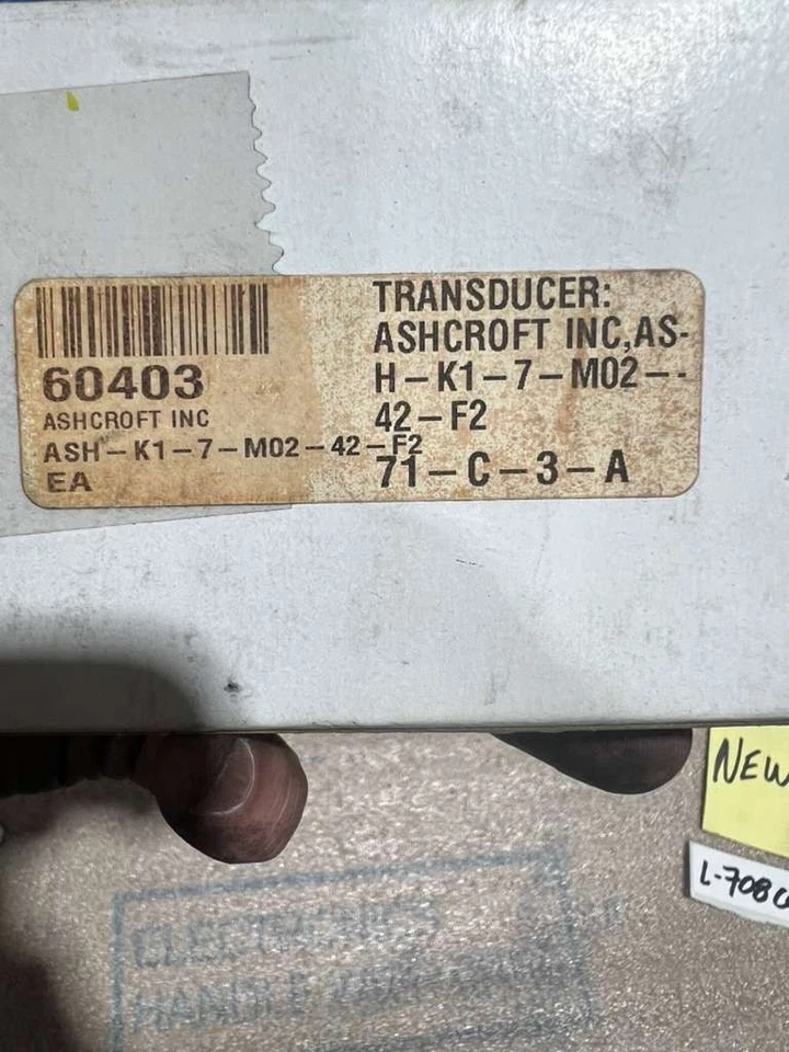 NUEVA CAJA ABIERTA Ashcroft ASH-K1-7-M02-42-F2 Transductor STK L708CC Foto 4 de 4