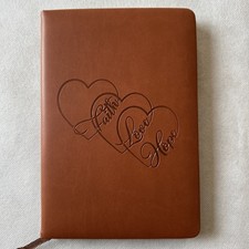 Christian Prayer Journal Faith Hope Love Heart Faux Leather Notebook Lined