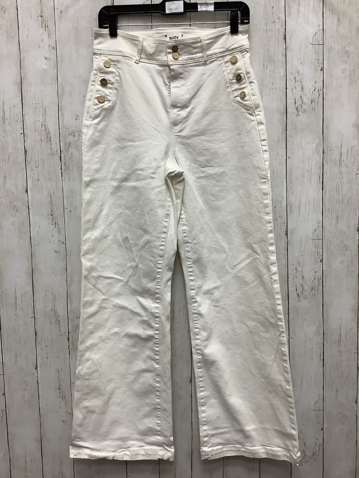 PAIGE Wide Leg Sailor Jeans - Crisp White, Size 30 High-Rise Denim