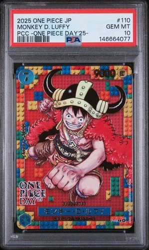 One Piece Monkey D Luffy P-110 PSA 10 OP Day Promo "Lego" 2025 Japanese CCG TCG