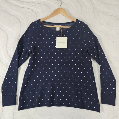 Cynthia Rowley Strickpullover Damen UK Small blau weiß gepunktet Sweater New York