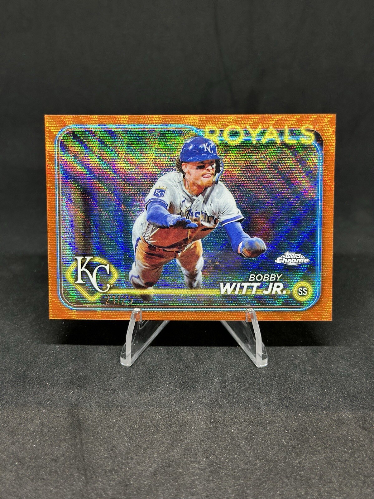 2024 Topps Chrome Bobby Witt Jr Orange Refractor /25 Kansas City Royals 120