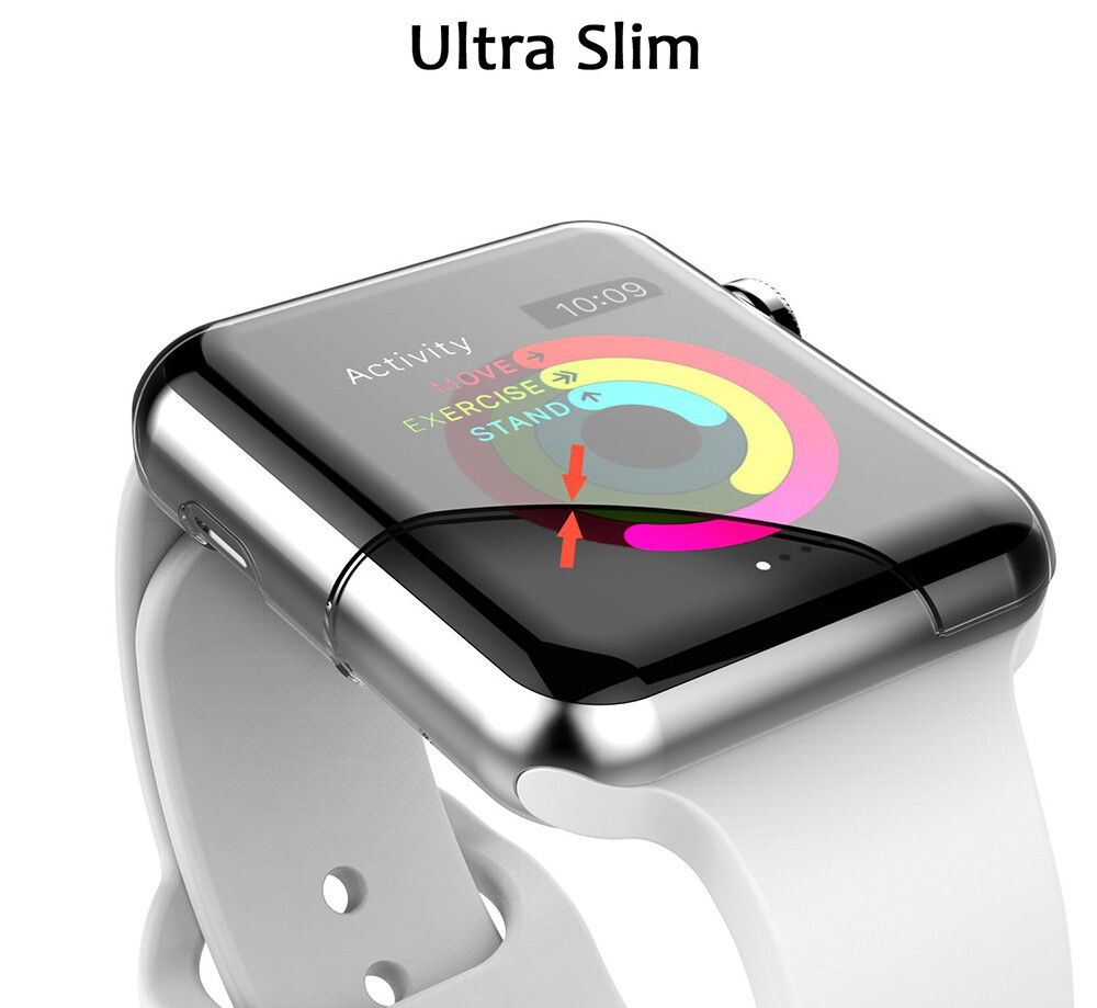 TRANSPARENT CLEAR HARD CASE SCREEN GUARD COVER FOR APPLE WATCH (SERIES