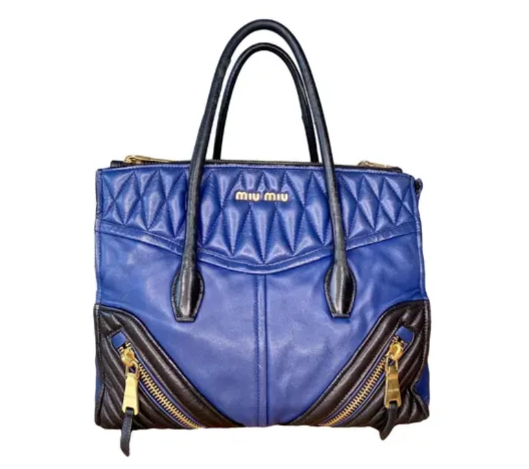 Blue Leather Exterior Miu Miu Bags & Handbags for Women for sale