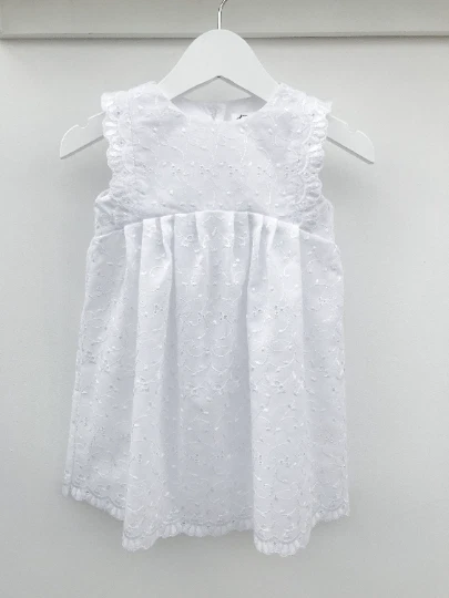 Baby girl white cotton dress sales