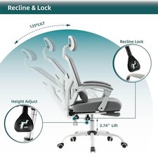 Gaming Chair, Ergonomic Computer Chair Footrest and Lumbar Support,Office 4