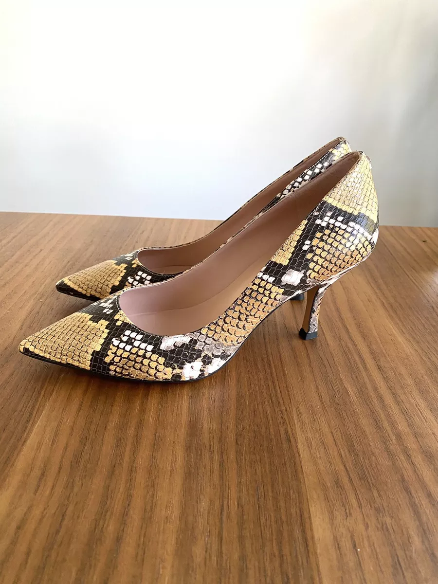 Kate Spade New York Sonia Snakeskin Embossed Leather Pointed Toe Pump US 8